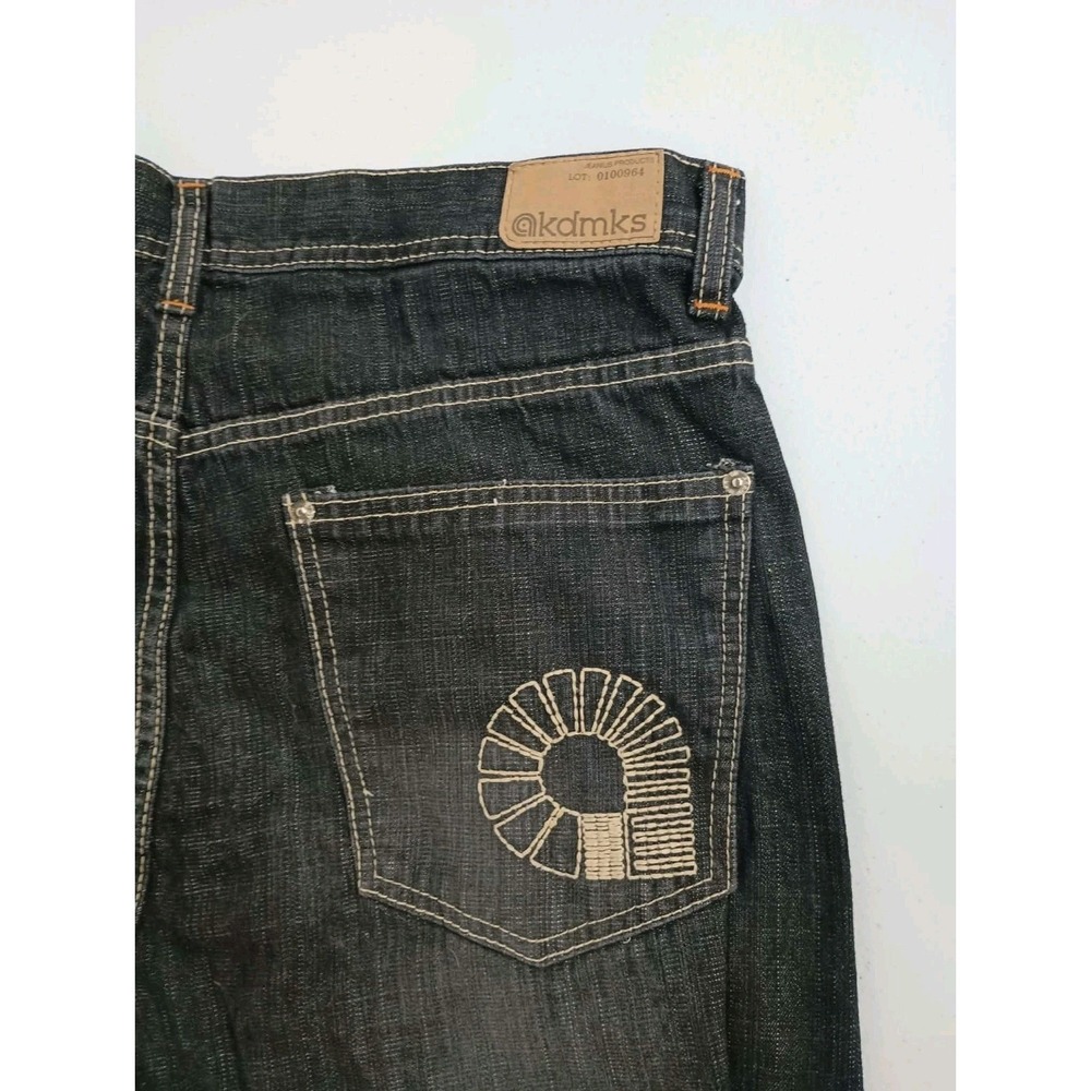 Vintage Akademiks Denim Jeans Mens 40x32 Black Baggy Loose Y2K Wide Leg